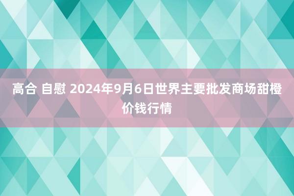 高合 自慰 2024年9月6日世界主要批发商场甜橙价钱行情