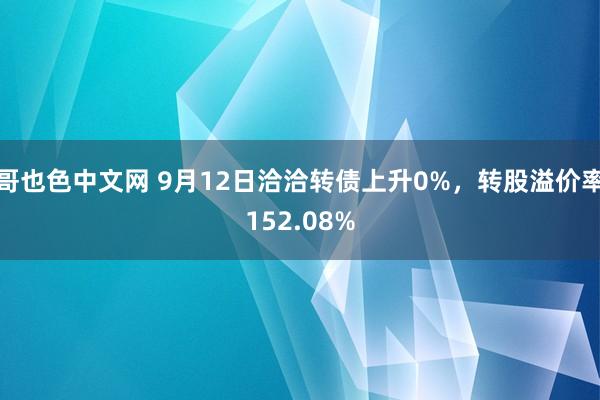 哥也色中文网 9月12日洽洽转债上升0%，转股溢价率152.08%