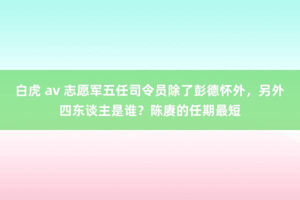 白虎 av 志愿军五任司令员除了彭德怀外，另外四东谈主是谁？陈赓的任期最短