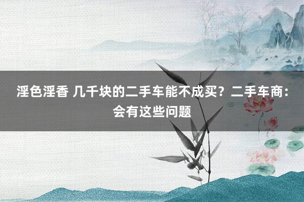 淫色淫香 几千块的二手车能不成买？二手车商：会有这些问题