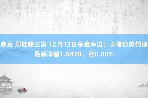 麻豆 周处除三害 12月13日基金净值：长信稳势纯债最新净值1.0478，涨0.08%