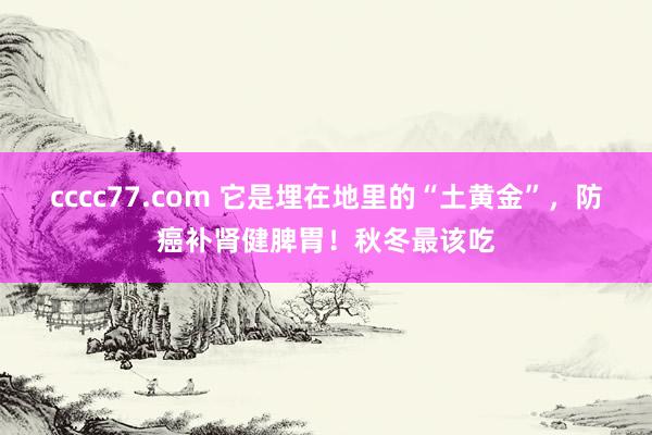 cccc77.com 它是埋在地里的“土黄金”，防癌补肾健脾胃！秋冬最该吃
