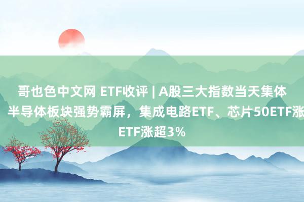 哥也色中文网 ETF收评 | A股三大指数当天集体高潮，半导体板块强势霸屏，集成电路ETF、芯片50ETF涨超3%