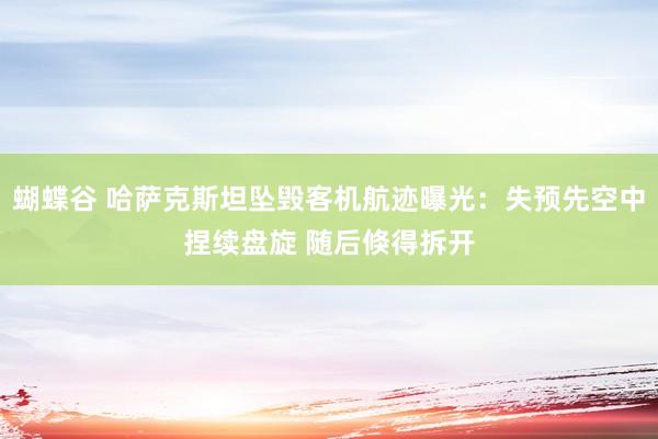 蝴蝶谷 哈萨克斯坦坠毁客机航迹曝光：失预先空中捏续盘旋 随后倏得拆开