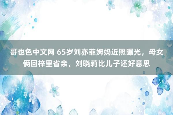 哥也色中文网 65岁刘亦菲姆妈近照曝光，母女俩回梓里省亲，刘晓莉比儿子还好意思