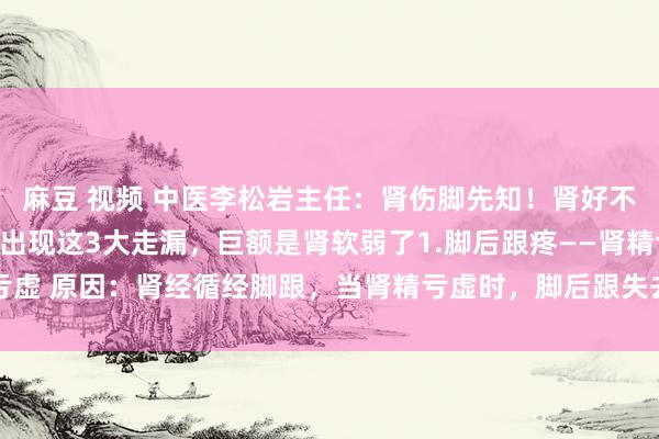 麻豆 视频 中医李松岩主任：肾伤脚先知！肾好不好，看腿就知谈！腿脚出现这3大走漏，巨额是肾软弱了1.脚后跟疼——肾精亏虚 原因：肾经循经脚跟，当肾精亏虚时，脚后跟失去润泽，就会糊涂作疼 ...