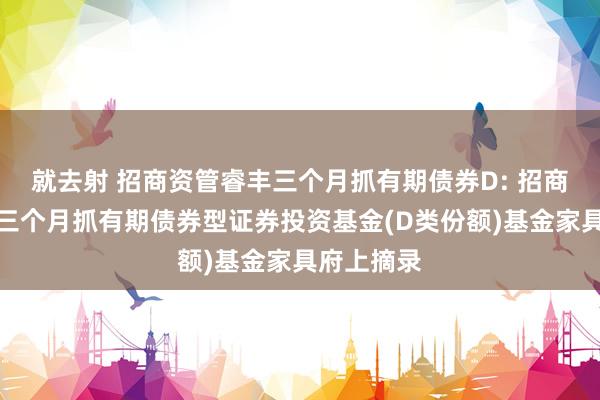 就去射 招商资管睿丰三个月抓有期债券D: 招商资管睿丰三个月抓有期债券型证券投资基金(D类份额)基金家具府上摘录