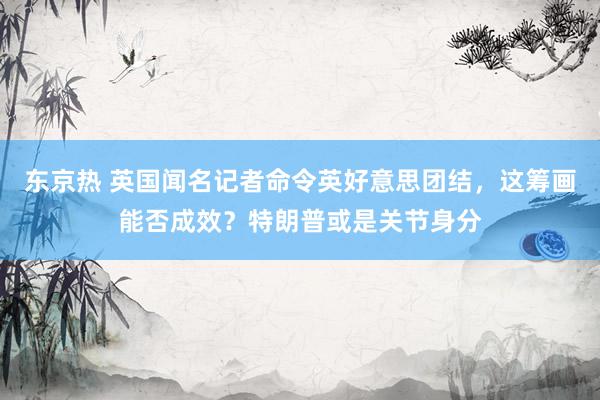 东京热 英国闻名记者命令英好意思团结，这筹画能否成效？特朗普或是关节身分