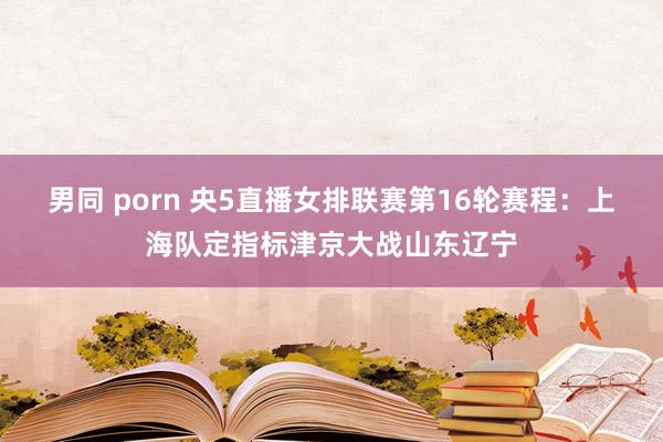 男同 porn 央5直播女排联赛第16轮赛程：上海队定指标津京大战山东辽宁