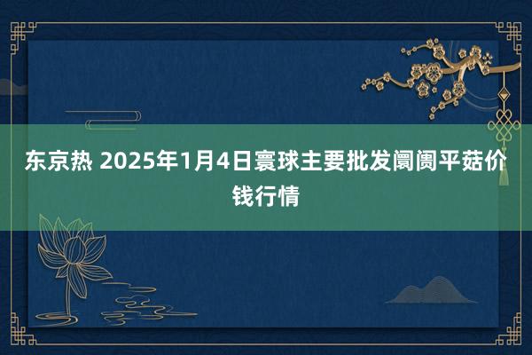 东京热 2025年1月4日寰球主要批发阛阓平菇价钱行情