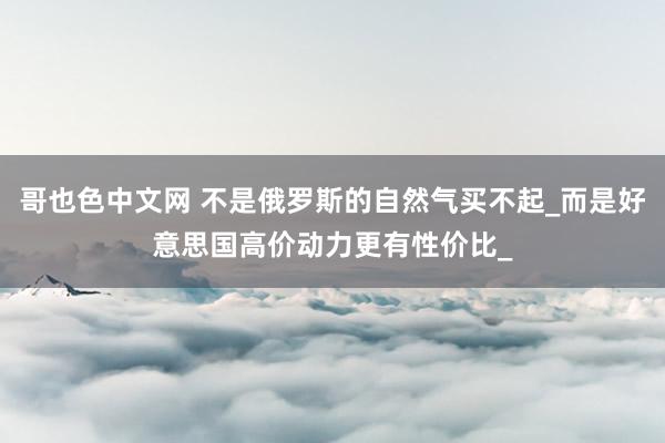 哥也色中文网 不是俄罗斯的自然气买不起_而是好意思国高价动力更有性价比_