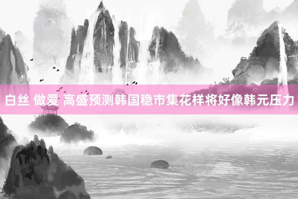 白丝 做爱 高盛预测韩国稳市集花样将好像韩元压力