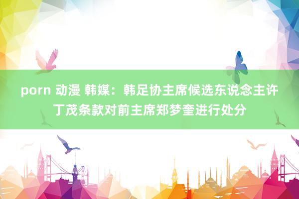 porn 动漫 韩媒：韩足协主席候选东说念主许丁茂条款对前主席郑梦奎进行处分