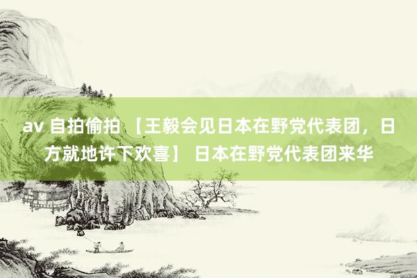 av 自拍偷拍 【王毅会见日本在野党代表团，日方就地许下欢喜】 日本在野党代表团来华