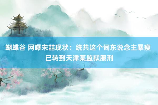 蝴蝶谷 网曝宋喆现状：统共这个词东说念主暴瘦 已转到天津某监狱服刑