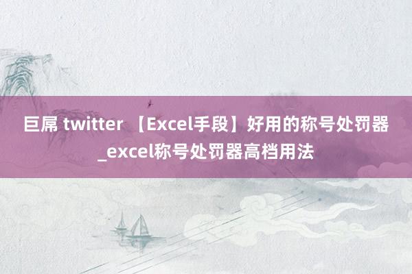 巨屌 twitter 【Excel手段】好用的称号处罚器_excel称号处罚器高档用法