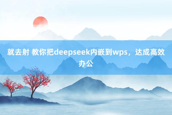 就去射 教你把deepseek内嵌到wps，达成高效办公