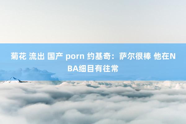 菊花 流出 国产 porn 约基奇：萨尔很棒 他在NBA细目有往常