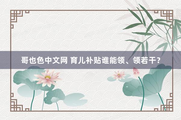 哥也色中文网 育儿补贴谁能领、领若干？