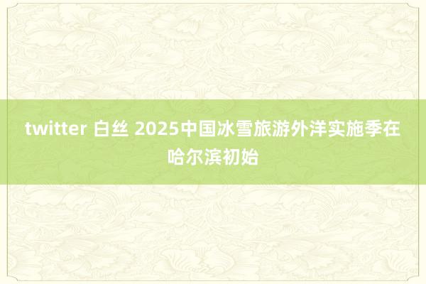 twitter 白丝 2025中国冰雪旅游外洋实施季在哈尔滨初始