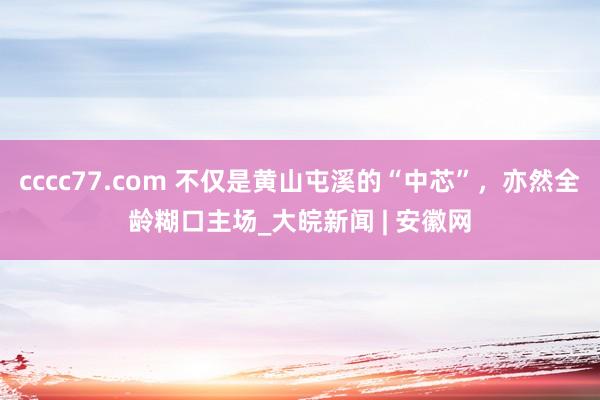 cccc77.com 不仅是黄山屯溪的“中芯”，<a href=