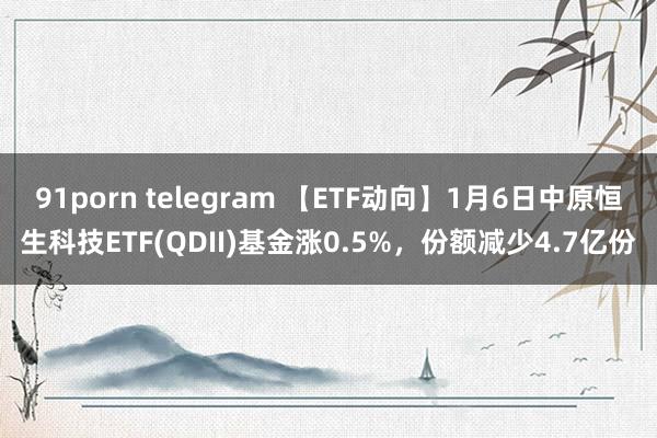 91porn telegram 【ETF动向】1月6日中原恒生科技ETF(QDII)基金涨0.5%，份额减少4.7亿份