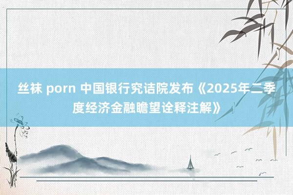 丝袜 porn 中国银行究诘院发布《2025年二季度经济金融瞻望诠释注解》