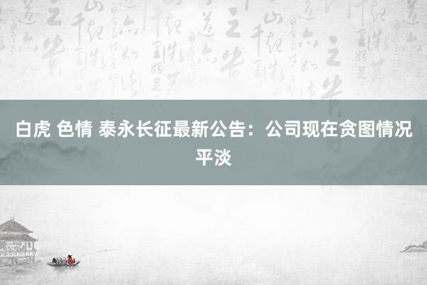 白虎 色情 泰永长征最新公告：公司现在贪图情况平淡