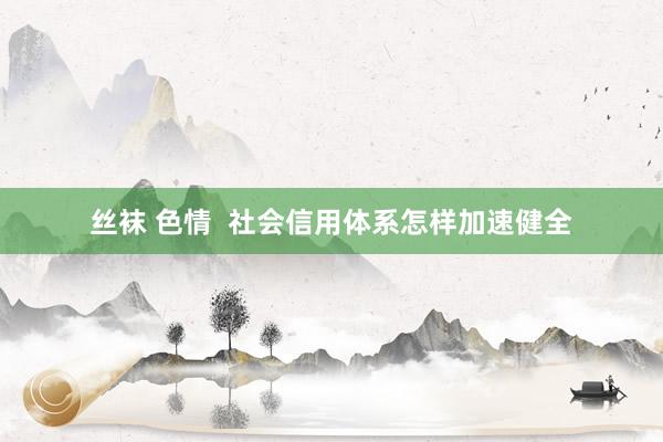 丝袜 色情  社会信用体系怎样加速健全