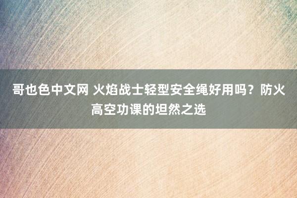 哥也色中文网 火焰战士轻型安全绳好用吗？防火高空功课的坦然之选