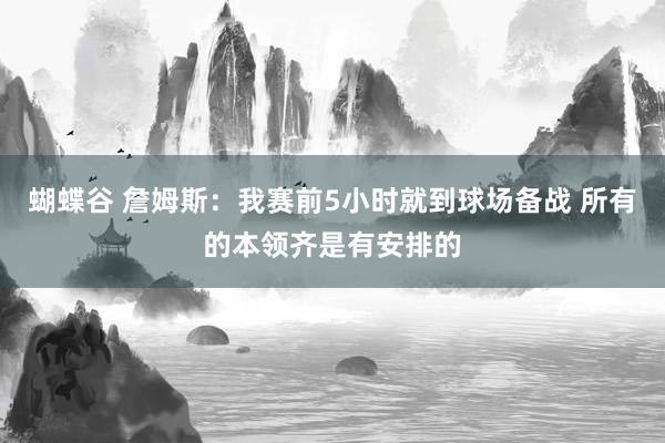 蝴蝶谷 詹姆斯：我赛前5小时就到球场备战 所有的本领齐是有安排的