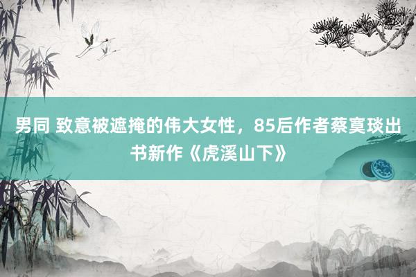 男同 致意被遮掩的伟大女性，85后作者蔡寞琰出书新作《虎溪山下》