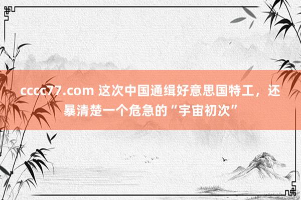 cccc77.com 这次中国通缉好意思国特工，还暴清楚一个危急的“宇宙初次”