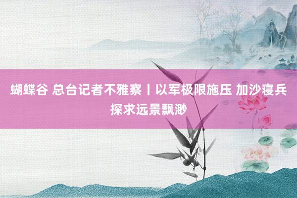 蝴蝶谷 总台记者不雅察丨以军极限施压 加沙寝兵探求远景飘渺