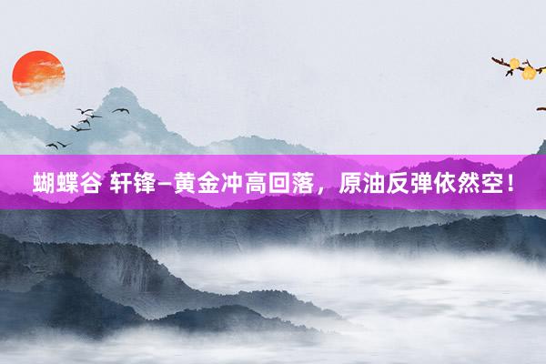 蝴蝶谷 轩锋—黄金冲高回落，原油反弹依然空！
