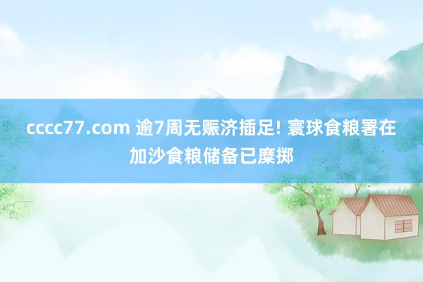 cccc77.com 逾7周无赈济插足! 寰球食粮署在加沙食粮储备已糜掷